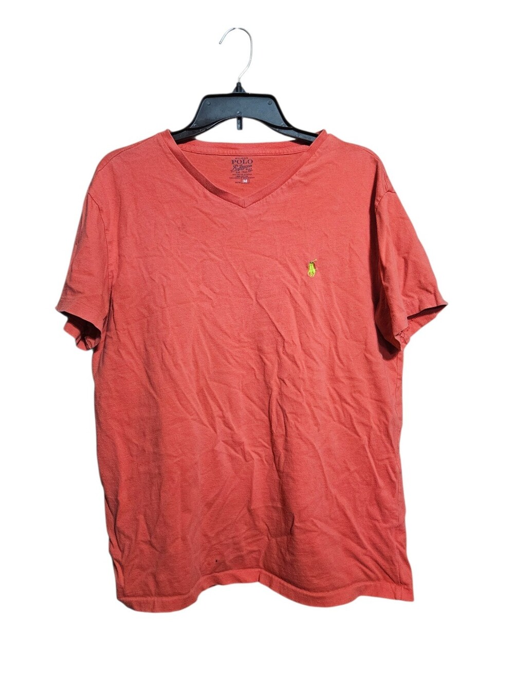 Polo Ralph Lauren Red Short Sleeve Tee Mens Size Medium Yellow Pony!
